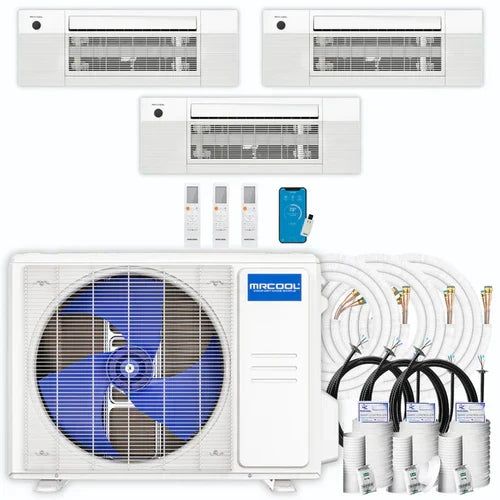 MRCOOL DIY 4th Gen 3-Zone 48,000 BTU 22 SEER (12K + 12K + 18K) Ductless Mini Split AC and Heat Pump with Ceiling Cassettes